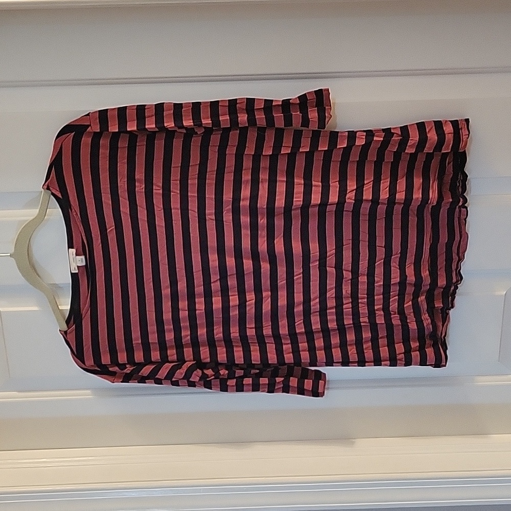 Gap pink and blue striped 3/4 sleeve small